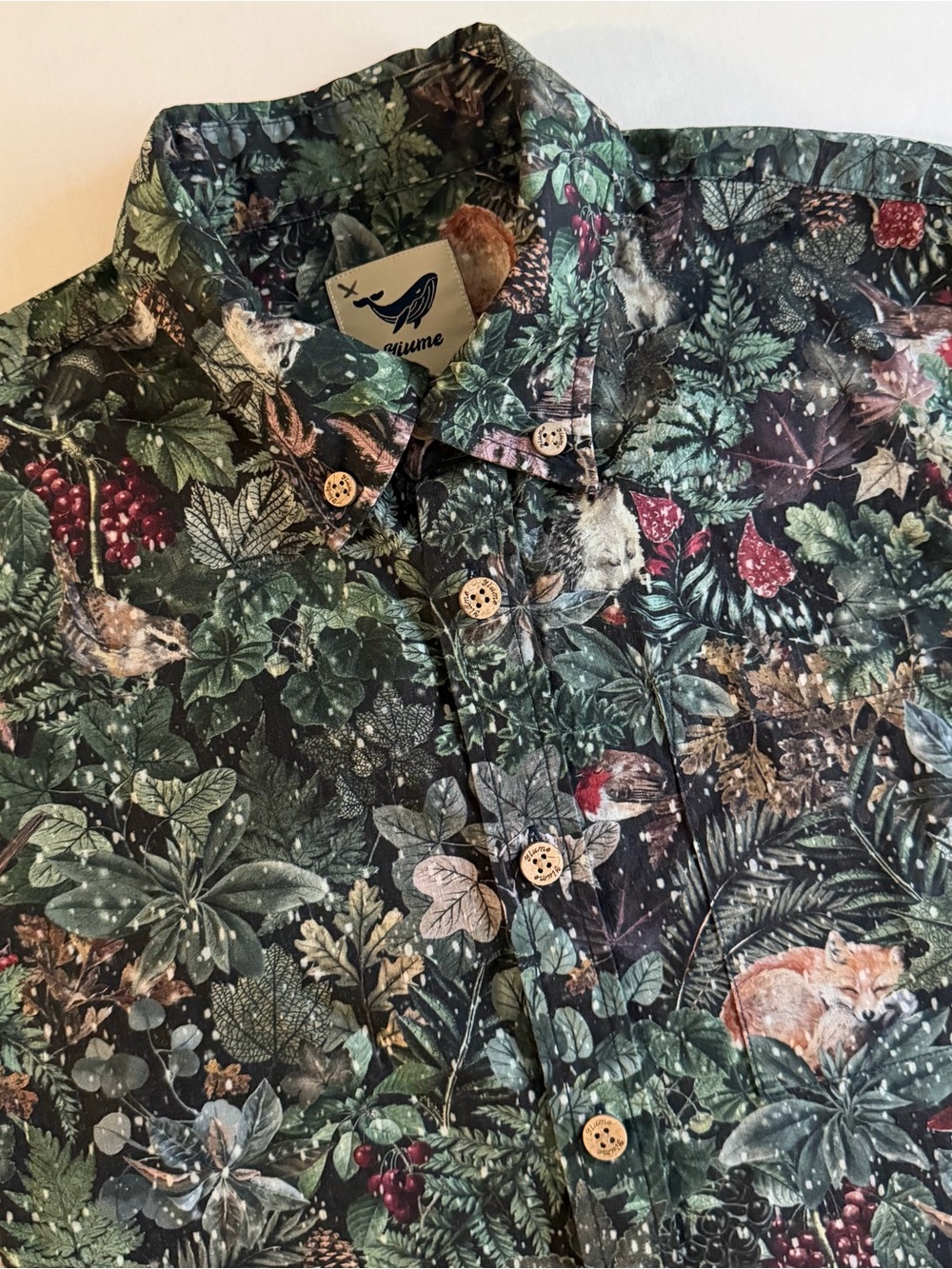 Yiume Button Down Shirt Men S Wildlife Fox Bird Bunny Porcupine Mouse Animals
